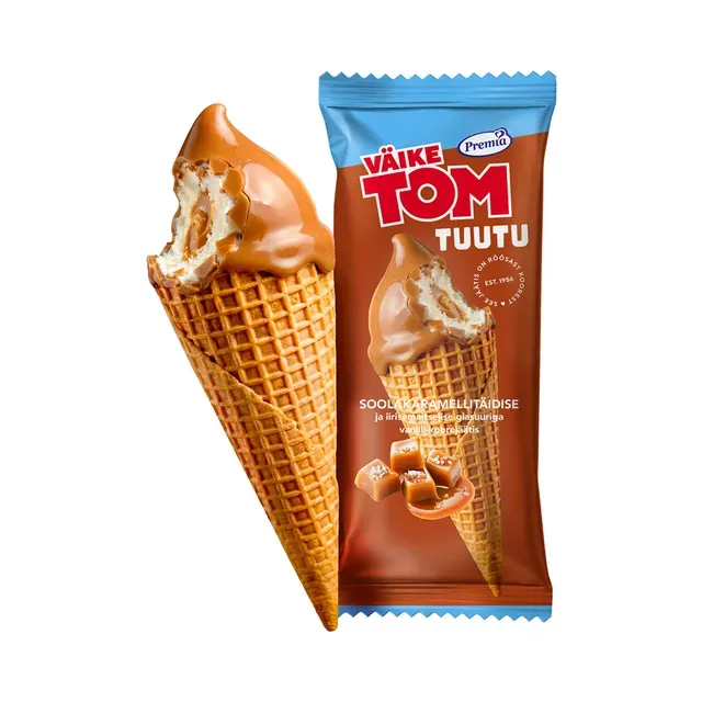 Vanilli-koorejäätis soolakaramelli iirisemaitselises glasuuris, VÄIKE TOM, 75 g