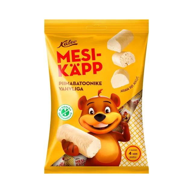 Mesikäpp piimabatoonike vahvliga, KALEV, 150 g