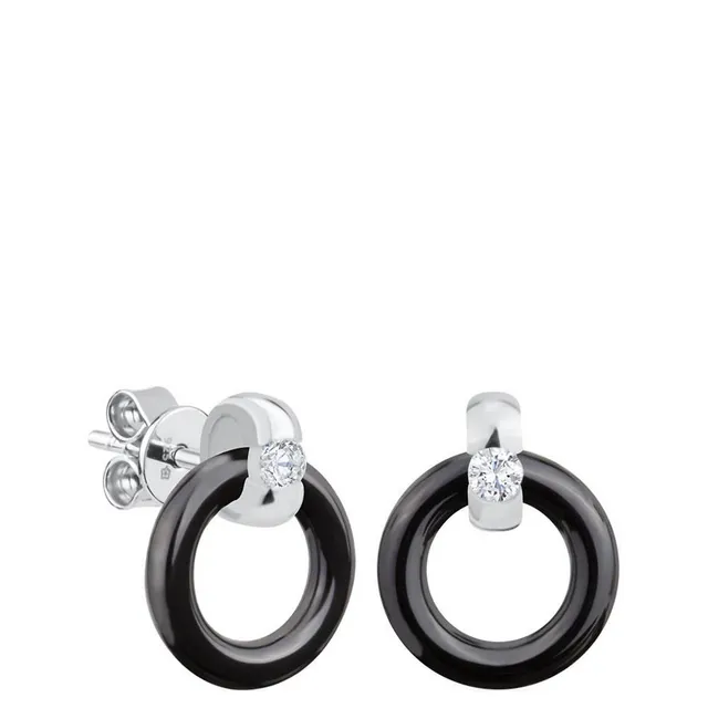 DONDELLA Ceramic Circle Black Earrings 3.42g