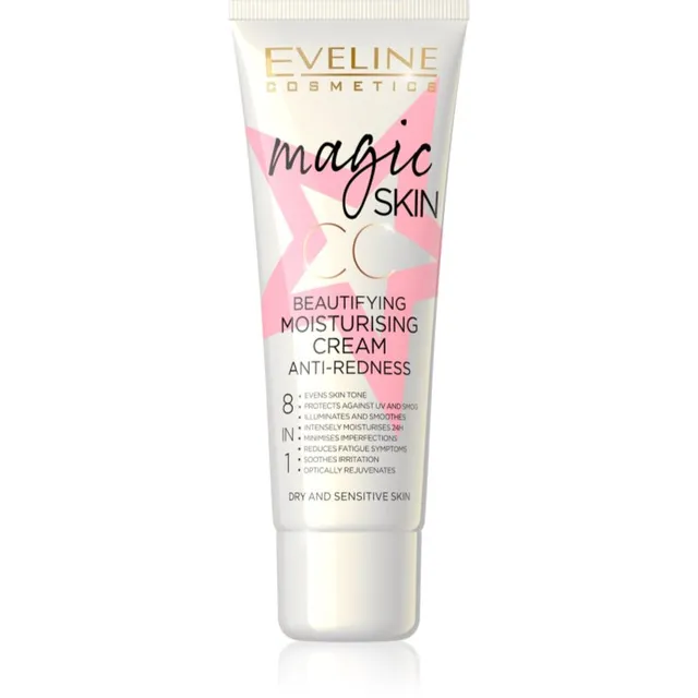Eveline Cosmetics Magic Skin Punetust korrigeeriv CC kreem niisutava toimega kaheksa-ühes 50 ml