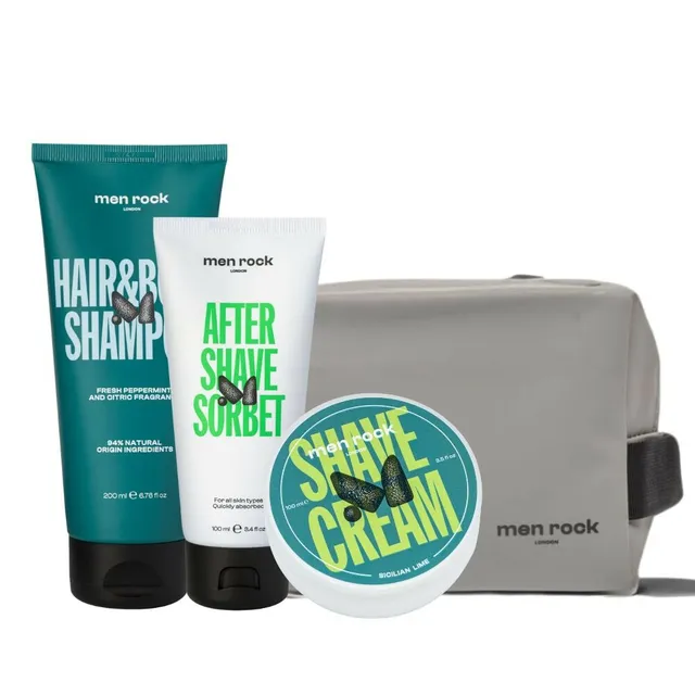 Men Rock Routine Goals Daily Grooming Kit with Cosmetic Bag