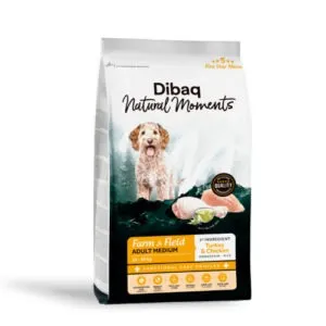Dibaq Natural Moments 5 Star Medium Adult kalkuni ja kanaga keskmist tõugu koeratoit 12kg