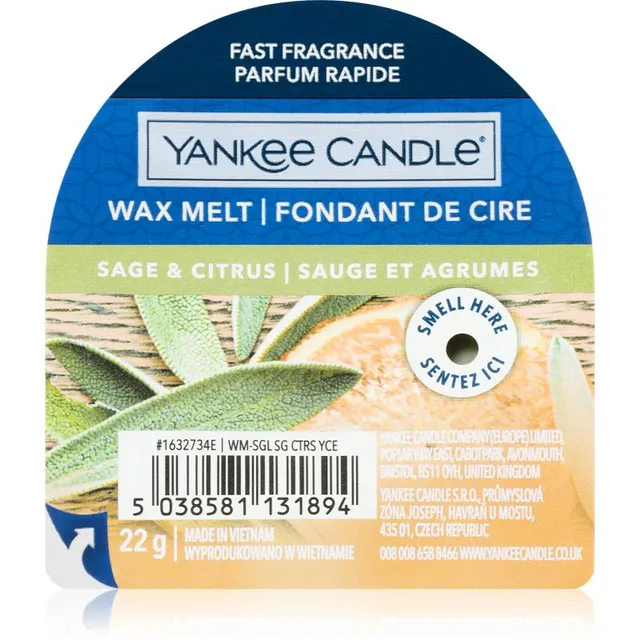 Yankee Candle Sage & Citrus sulatusvaha 22 g