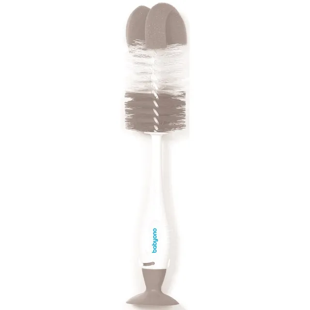 BabyOno Take Care Brush for Bottles and Teats puhastushari kaks-ühes Grey 1 tk
