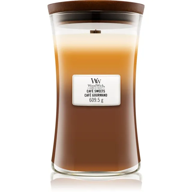 Woodwick Trilogy Café Sweets lõhnaküünal puidust taht 609.5 g