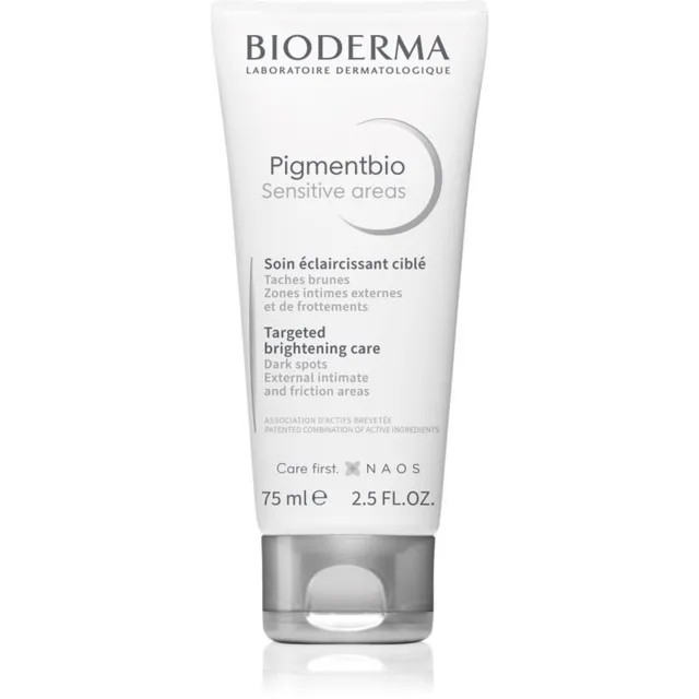 Bioderma Pigmentbio Sensitive Areas Kirgastav kehakreem tumedate laikude hoolduseks 75 ml