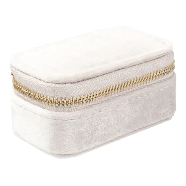 Dark velvet jewellery box micro off white