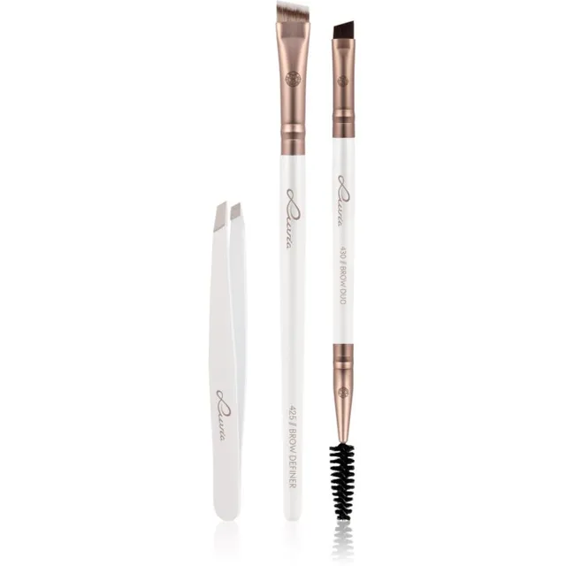 Luvia Cosmetics Prime Vegan Brow Kit Kulmukomplekt Pearl White / Metallic Coffee Brown