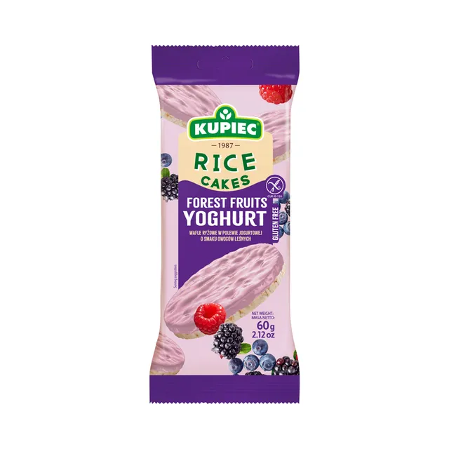 Riisivahvlid metsamarjamaitselise jogurtiga, KUPIEC, 60 g