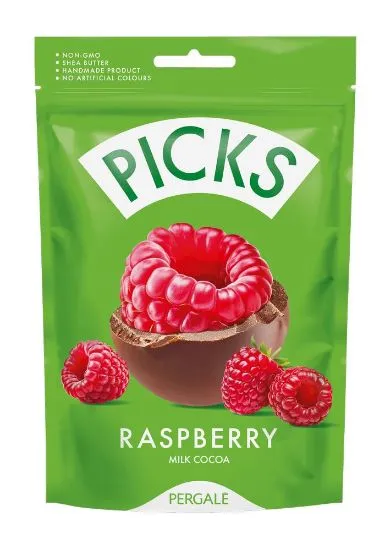 Pergale Picks külmkuivatatud vaarikad glasuuris 90g
