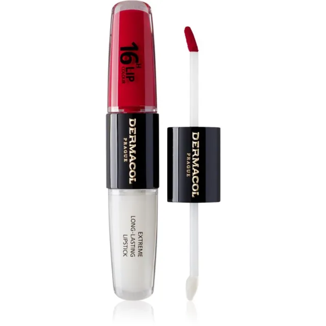 Dermacol 16H Lip Colour Kauapüsiv huulepulk ja huuleläige varjund 03 Hot Date 2x4 ml