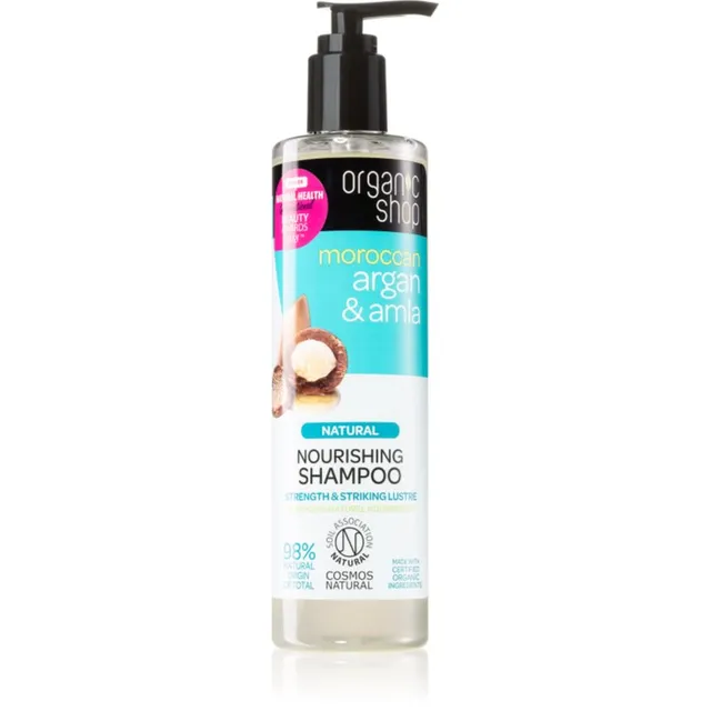 Organic Shop Natural Moroccan Argan & Amla Toitev šampoon kahjustatud ja värvitud juustele 280 ml