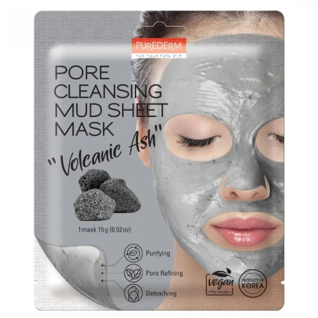 PUREDERM Pore Cleansing Mud Sheet Mask 15g