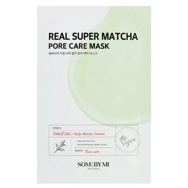 SOME BY MI Real Super Matcha Pore Care Sheet Mask 20g
