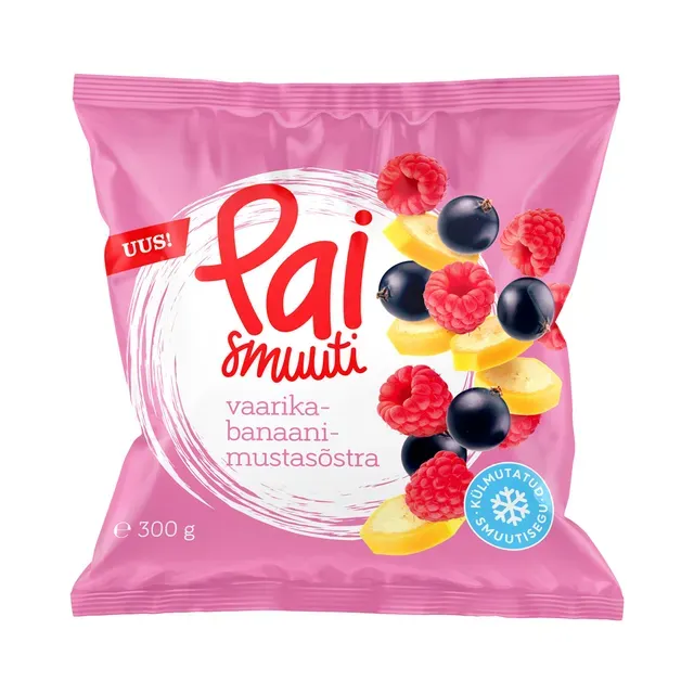Vaarika-banaani-mustasõstra smuutisegu, PAI, 300 g