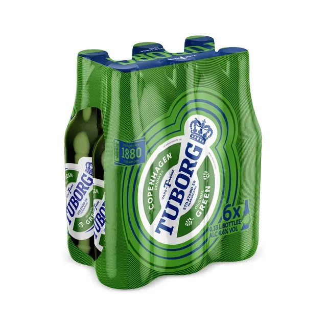 Hele õlu Green 6-pakk, TUBORG, 6x330 ml pudel