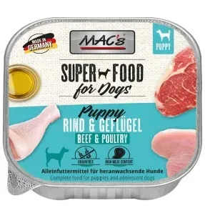 MAC´s konserv kutsikale VEIS ja KODULIND (98% liha), teraviljavaba, kausike (Superfood Dog Beef & Puoltry)