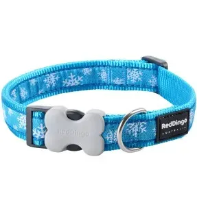 Kaelarihm koerale, disainmustriga Snowflake Turquoise (Red Dingo)