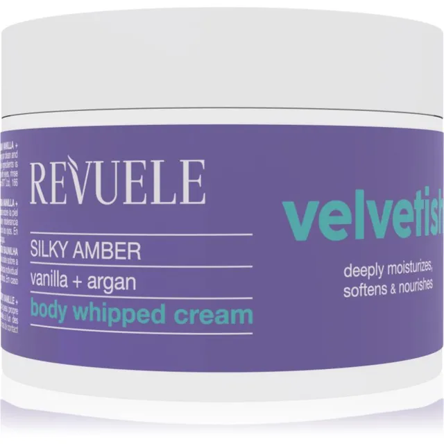 Revuele Velvetish Silky Amber Body Whipped Cream Niisutav kehakreem Vanilla + Argan 300 ml