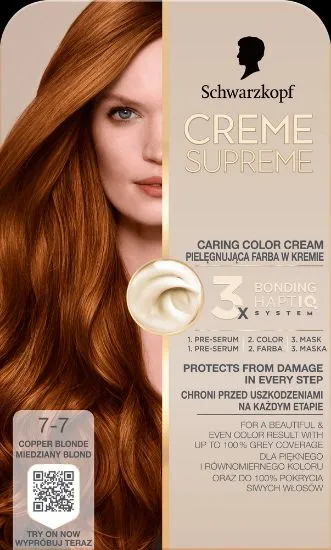 Schwarzkopf Crème Supreme 7-7 VASKNE TUMEBLOND