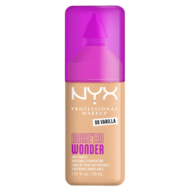 NYX Make Em Wonder Soft Matte Buildable Foundation No.08 Vanilla 30ml