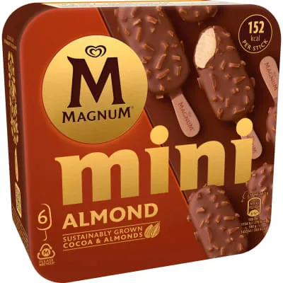 Jäätis mandli Magnum mini multipakk 6x55ml