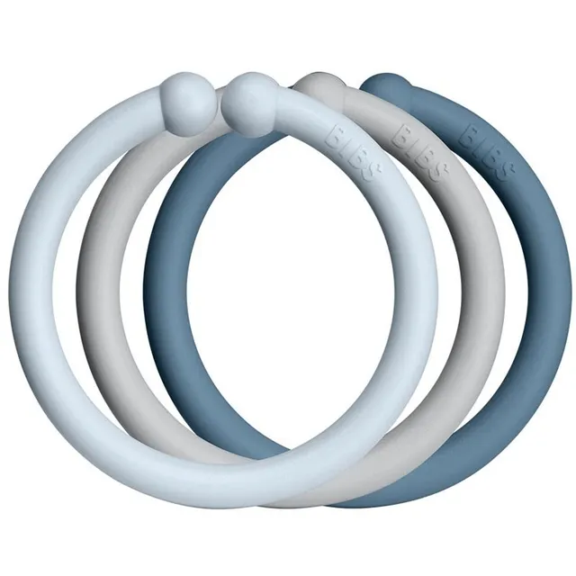 BIBS Loops riputusrõngad Baby Blue / Cloud / Petrol 12 tk