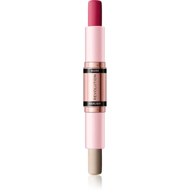 Revolution Blush & Highlight Kreemjas põsepuna ja esiletõstja pulgakujuline varjund Mauve Glow 2x4.3 g