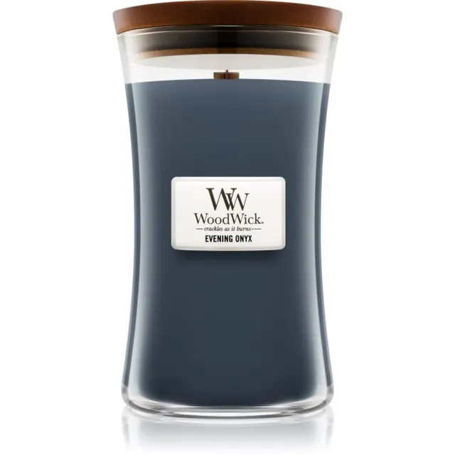 Woodwick Evening Onyx lõhnaküünal puidust taht 609.5 g