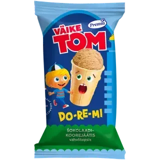 Väike Tom Do-Re-Mi šokoladi-Koorejäätis Vahvlitopsis 65g/120 ml