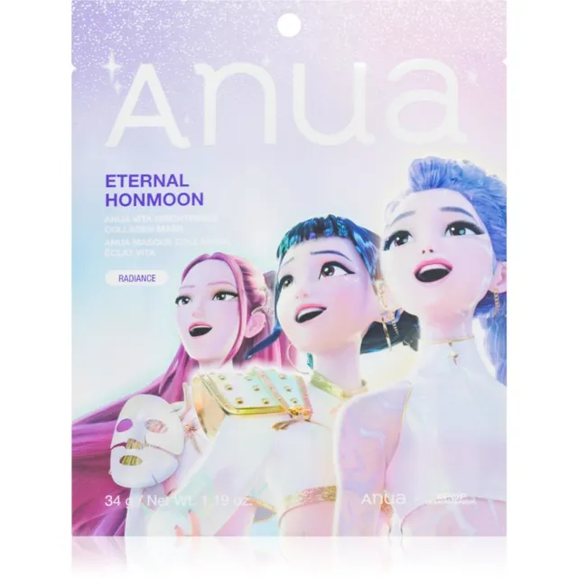 Anua K-Pop Demon Hunters Vita Brightening Collagen Mask Kirgastav näo lehtmask kollageeniga 34 g