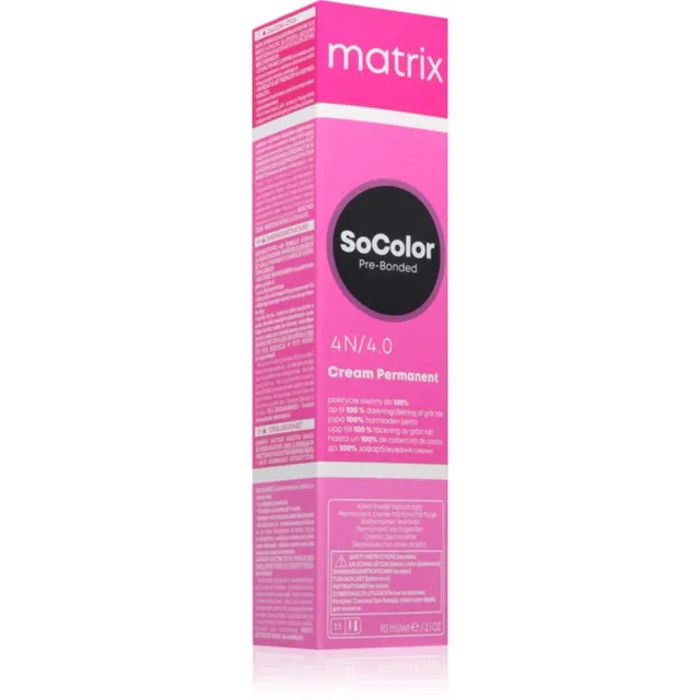 Matrix SoColor Pre-Bonded Püsijuuksevärv hallide karvade katmiseks varjund 4N 90 ml