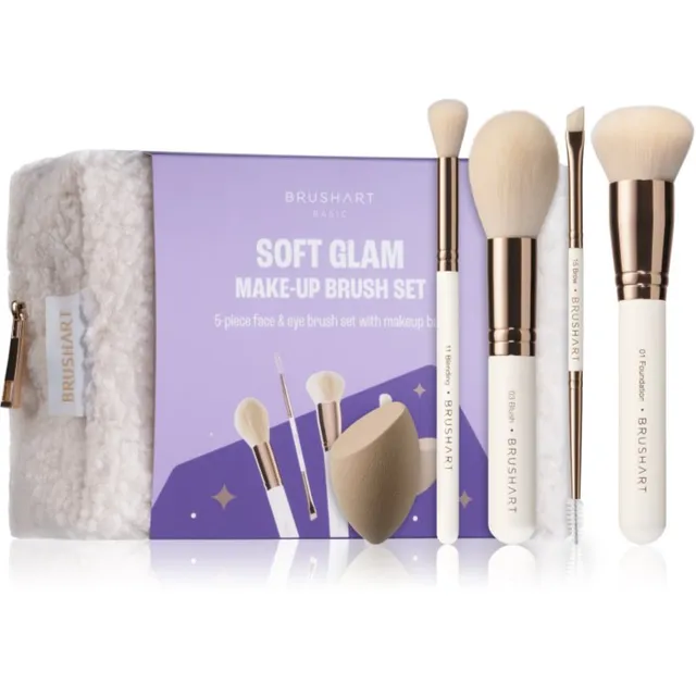 BrushArt Basic Soft Glam make-up brush set pintslite komplekt koos kotiga