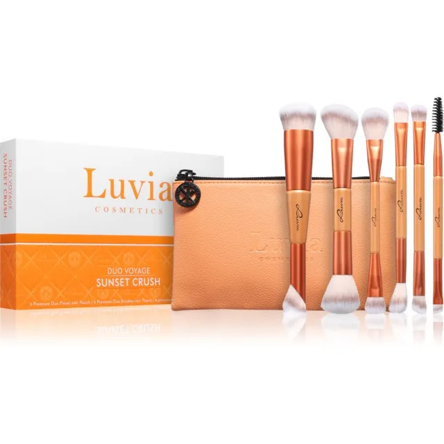 Luvia Cosmetics Duo Voyage Meigipintslite komplekt koos kotiga Sunset Crush 7 tk