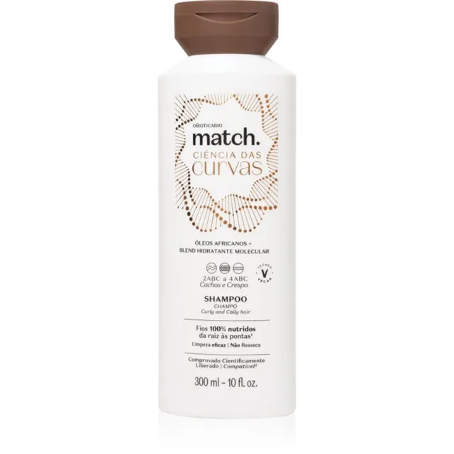 oBoticário Match. Science of Curves Niisutav šampoon lokkis ja lainelistele juustele 300 ml