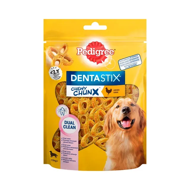 Täiendsööt. Dentastix Chewy Chunx Maxi kanamaitseline, PEDIGREE, 68g