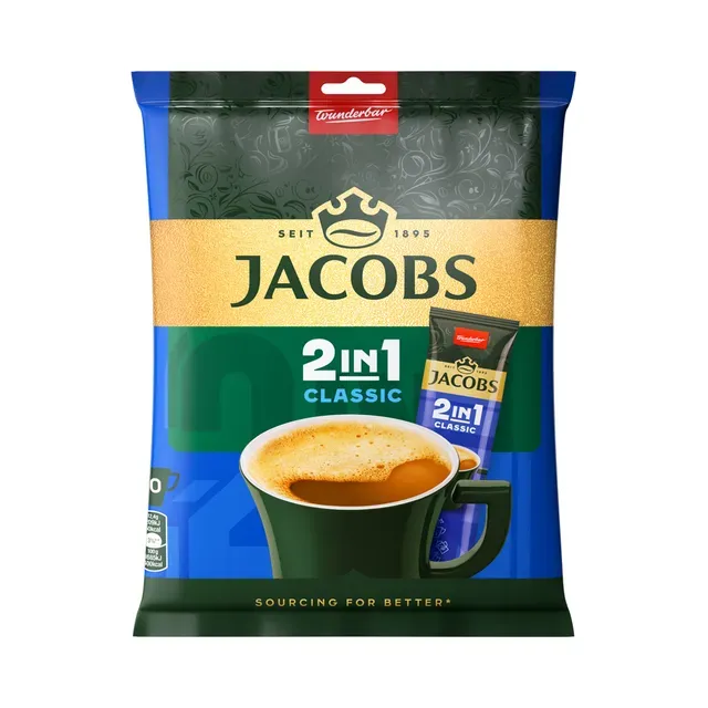 Lahustuv kohvijook 2in1 (kott 10x12.4g), JACOBS, 124 g