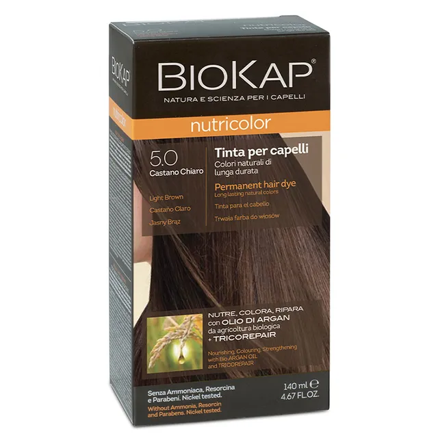 BIOKAP Nutricolor 5.0 Light Brown Permanent Hair Dye 140ml