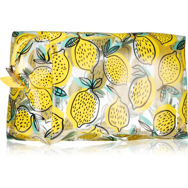 BrushArt Accessories Transparent cosmetic bag Läbipaistev meigikott Lemon 1 tk