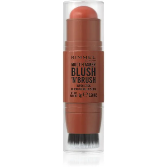 Rimmel Multi-Tasker Blush'N'brush Põsepunapulk pintsliga varjund 300 Nearly Suede 8 g