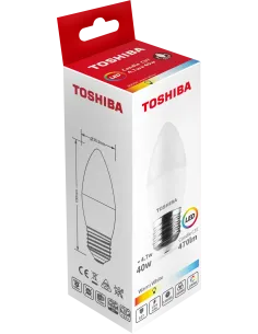 Toshiba LED 4,7W (40W) E27 soe valge C37 matt küünal 470lm