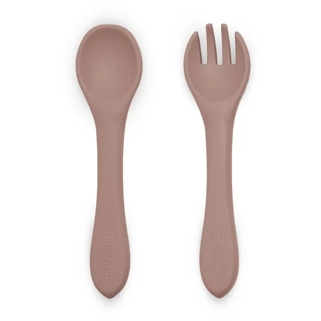 Petite&Mars Take&Match Silicone Cutlery söögiriistad Velvet Latte 6m+ 2 tk