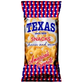 TEXAS juustu- ja sibulamaitselised maisirõngas 50g