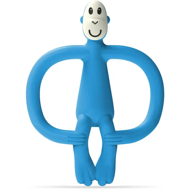 Matchstick Monkey Monkey Teether närimismänguasi kaks-ühes pintsliga Blue 1 tk