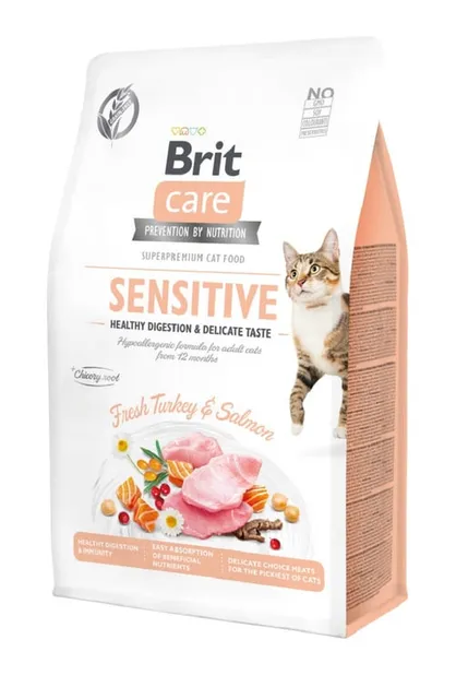 Brit Care Sensitive Healthy Digestion & Delicate kassi kuivtoit, 2 kg