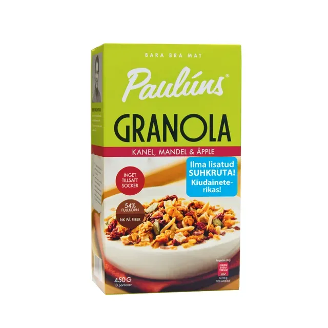 Pauluns Granola Kaneeli-Õunaga 450g