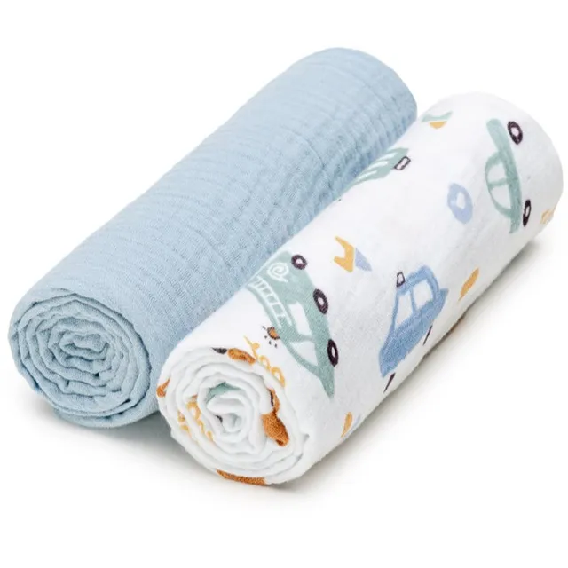 T-TOMI BIO Muslin Diapers riidest mähkmed Traffic 65x65 cm 2 tk