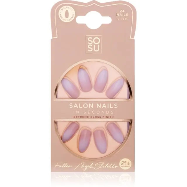 SOSU Cosmetics Salon Nails Kunstküüned varjund Fallen Angel 24 tk