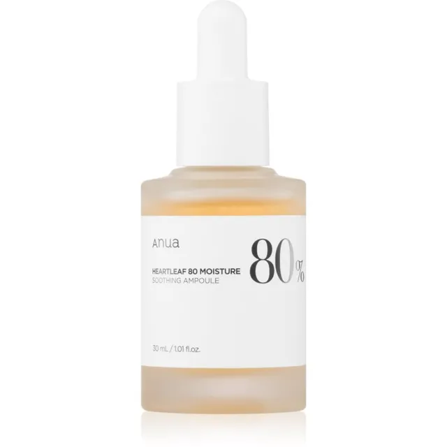 Anua Heartleaf 80% Moisture Ampoule Ampullid naha intensiivseks taastamiseks rahustavate efektidega 30 ml