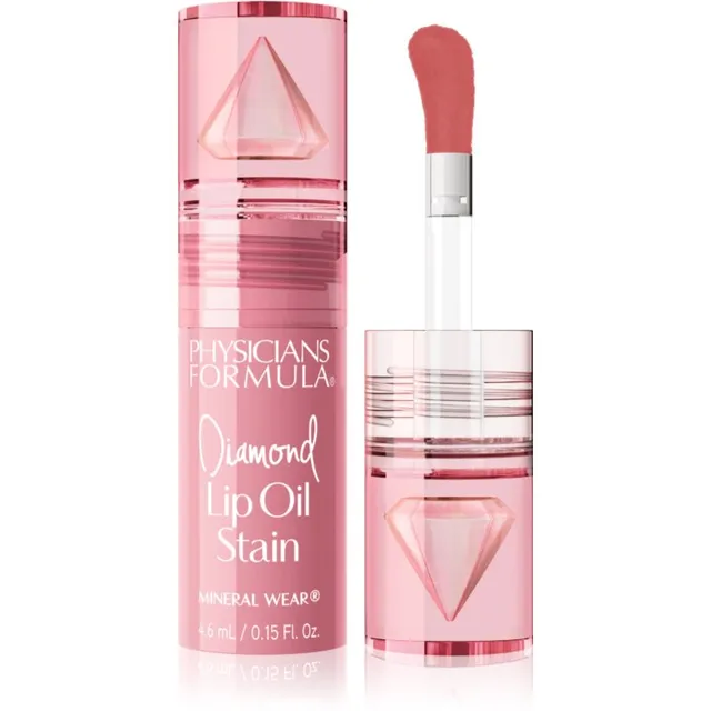 Physicians Formula Mineral Wear® Diamond Lip Oil Stain Toonitud huuleõli varjund Radiant Rose 4.6 ml
